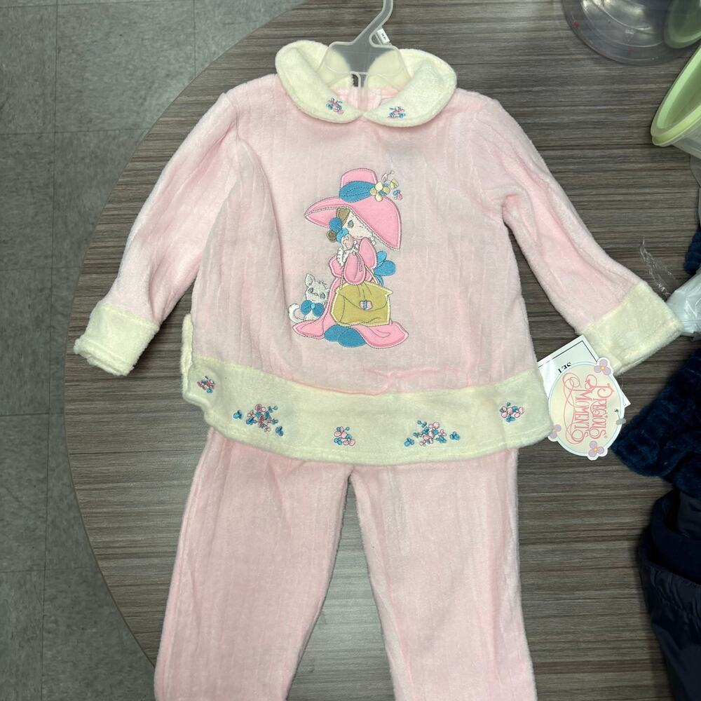 Vintage 90s Precious Moments Baby Girl Velour Outfit Set – (24 Months)